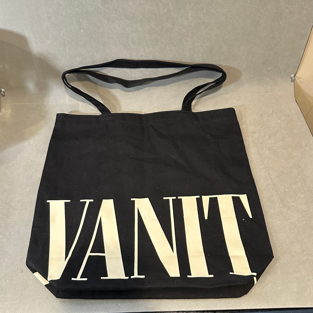 Vanity Fair‎ Magazine Black Canvas Tote Bag Promo Shopper Graphic Print